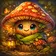 Colorful cartoon character with expressive eyes and wide smile